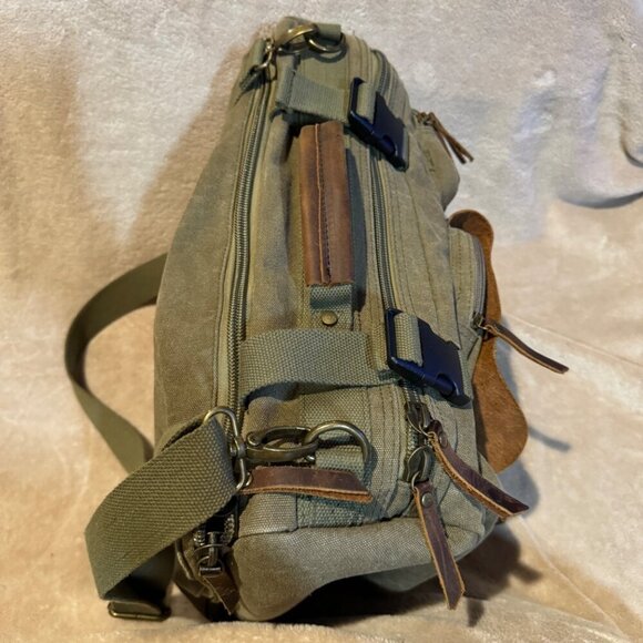 Canvas Travel Backpack laptop, Large Capacity Hiking Backpack, Outdoor Casual Da - Picture 5 of 14